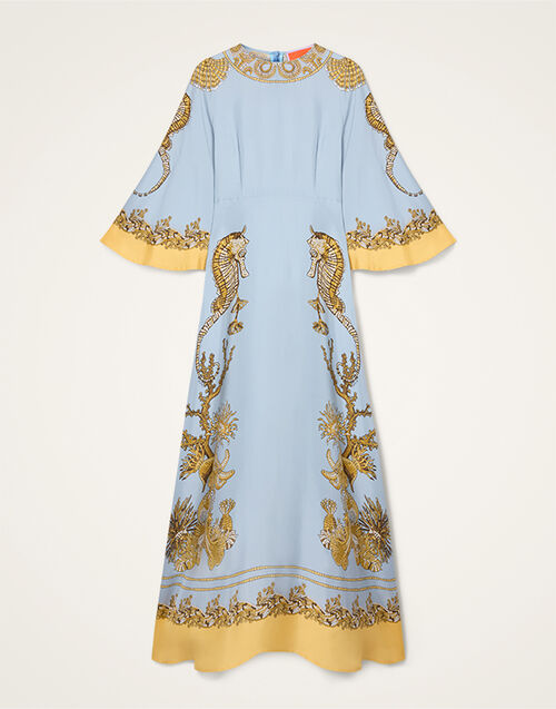 La DoubleJ Long Sorella Dress Oceania Plac&eacute;e Light Blue DRE0923SIL026OCE01BU01