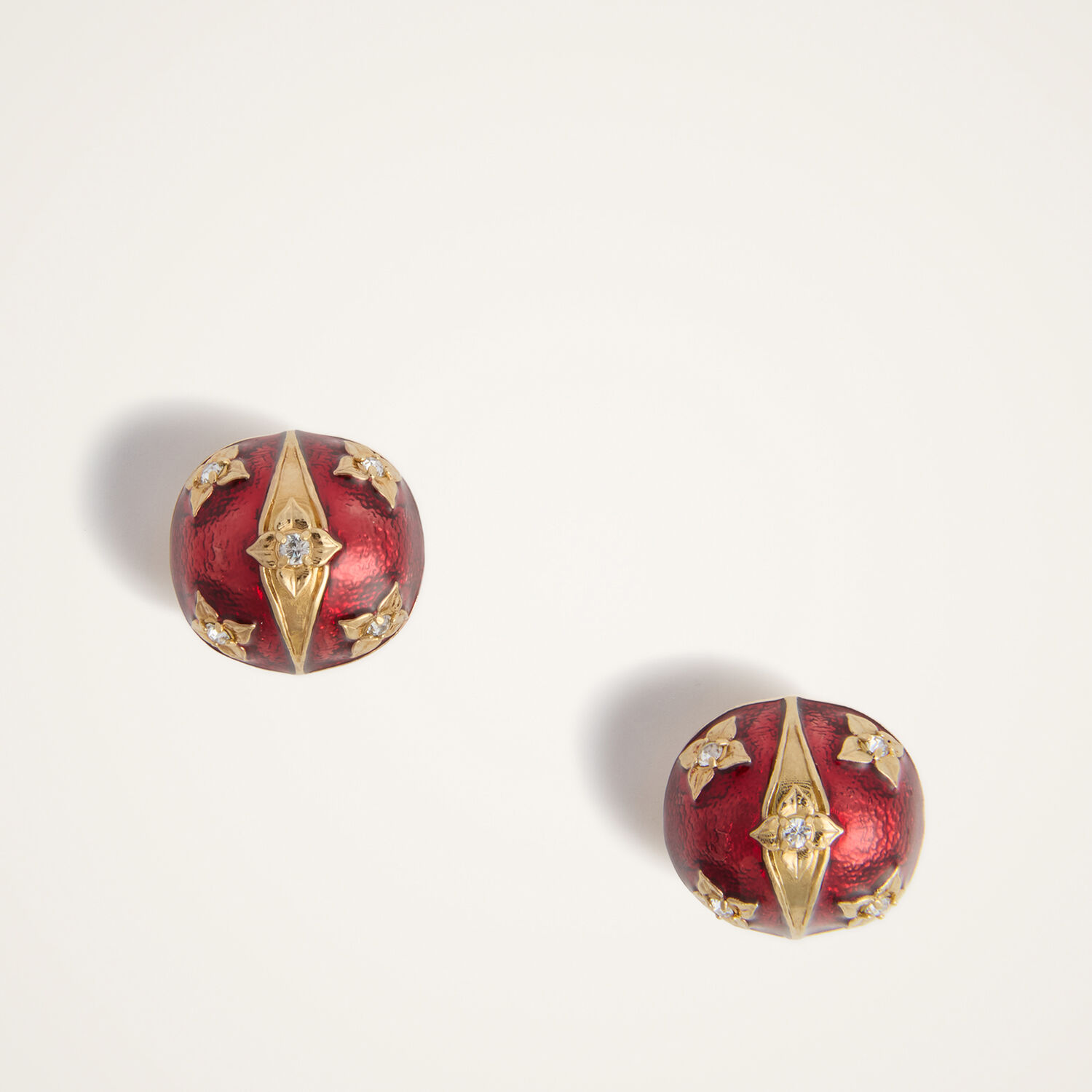  La Doublej Earrings Women - Lady Scarab Earrings 24k Gold Plate & Rhinestone One Size 50% Tin Alloy 25% Brass 10% Zamak 10% Crystal 10% Enamel 