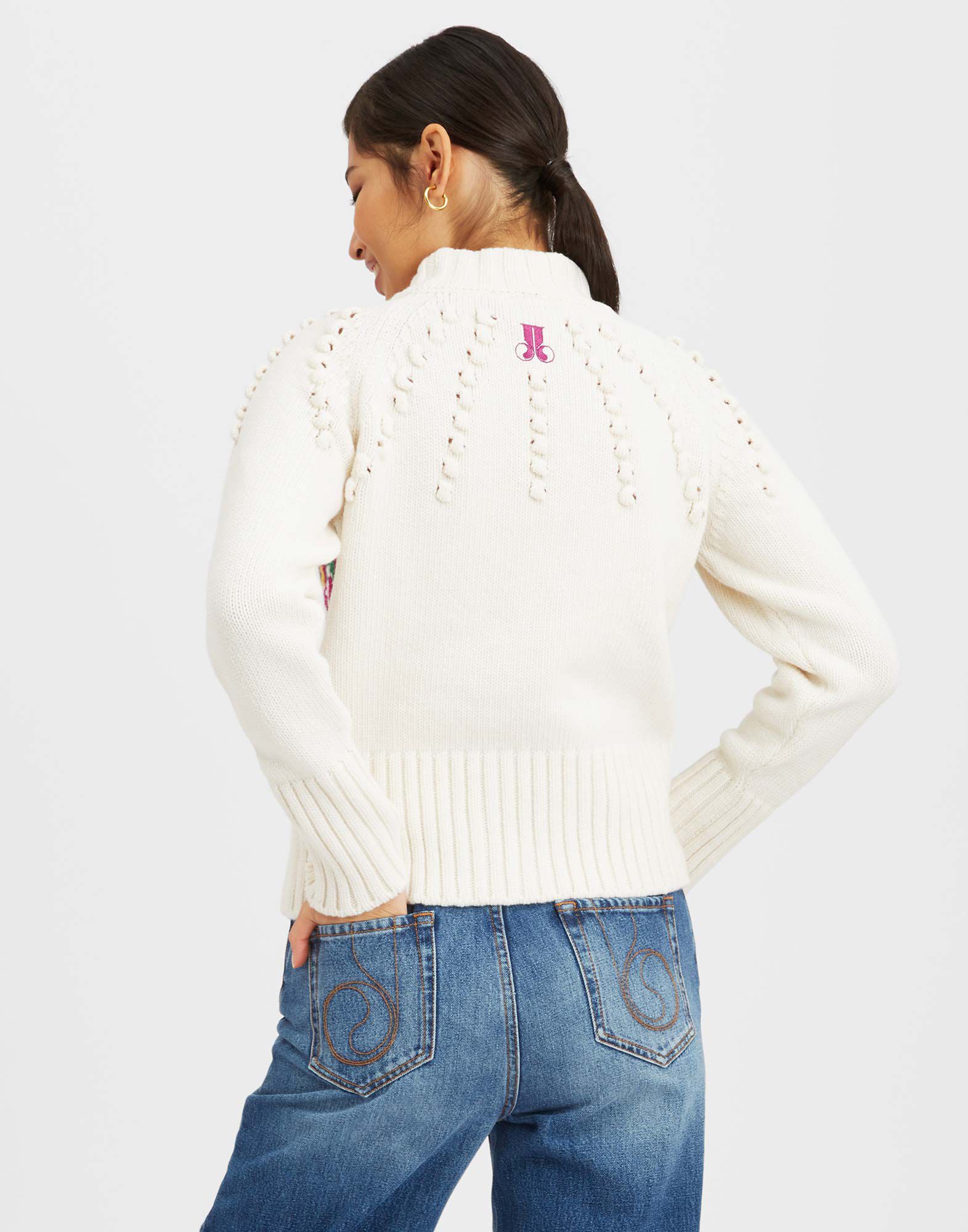 La DoubleJ Ski Lift Sweater Arcturus Plac&eacute;e White PUL0187KNI103VA223WH01