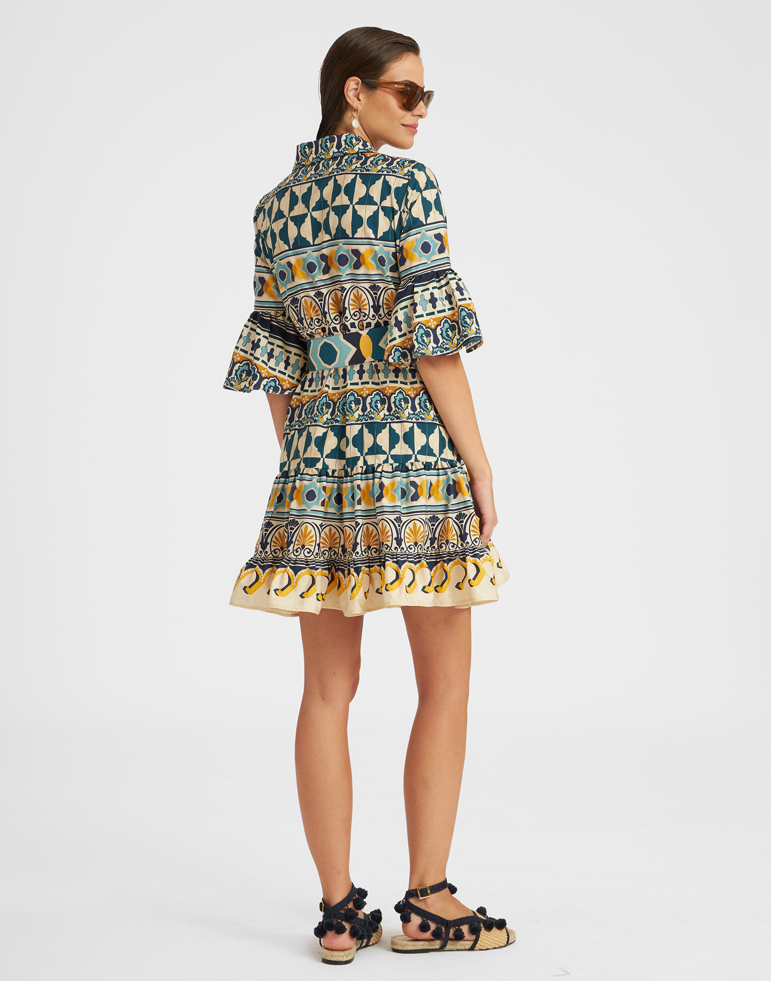 La DoubleJ Choux Dress Casareale Small Plac&egrave;e Cream DRE0193COT039REA02WH03