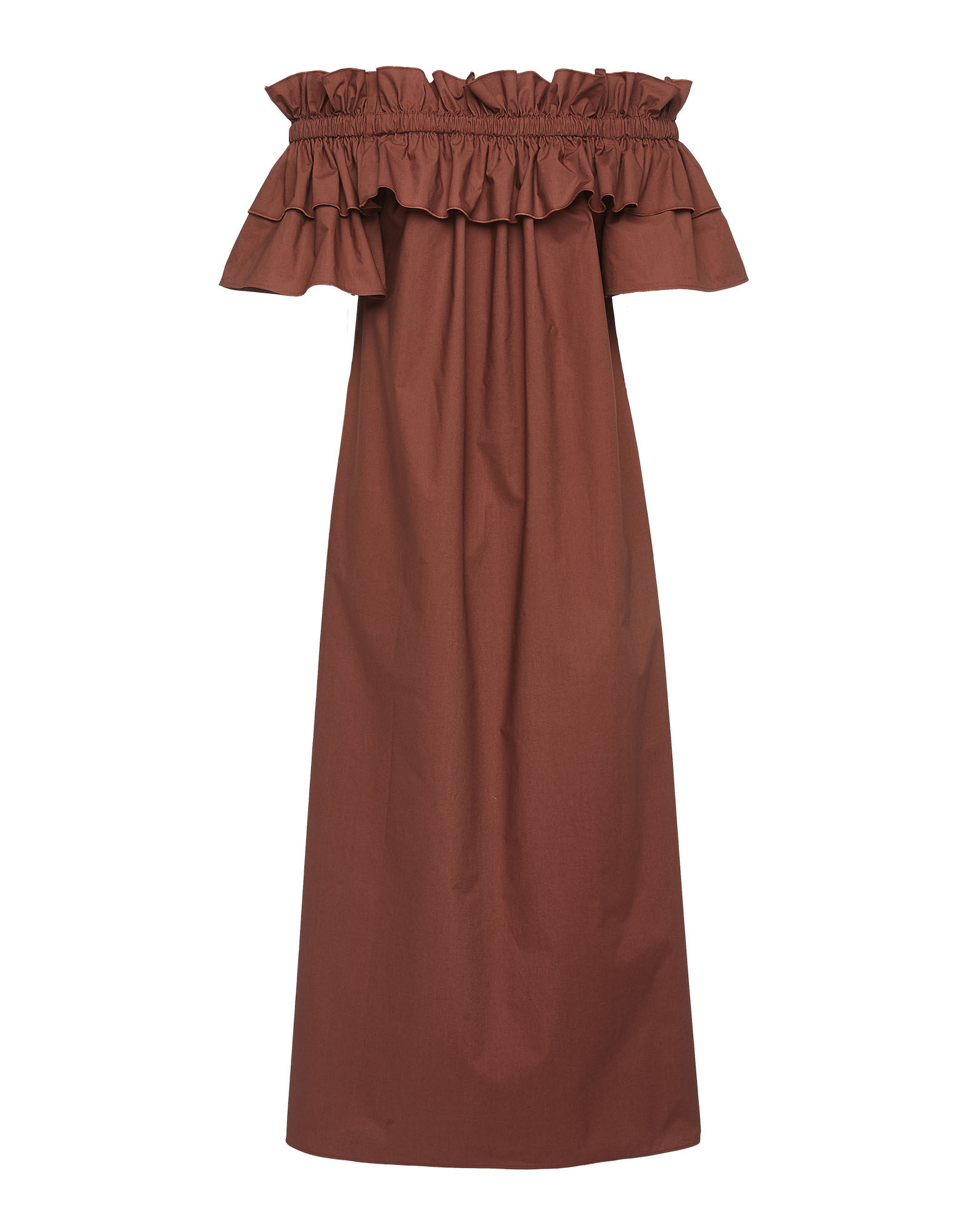 La DoubleJ Breakfast Dress Solid Brown DRE0331COT001CHO0002