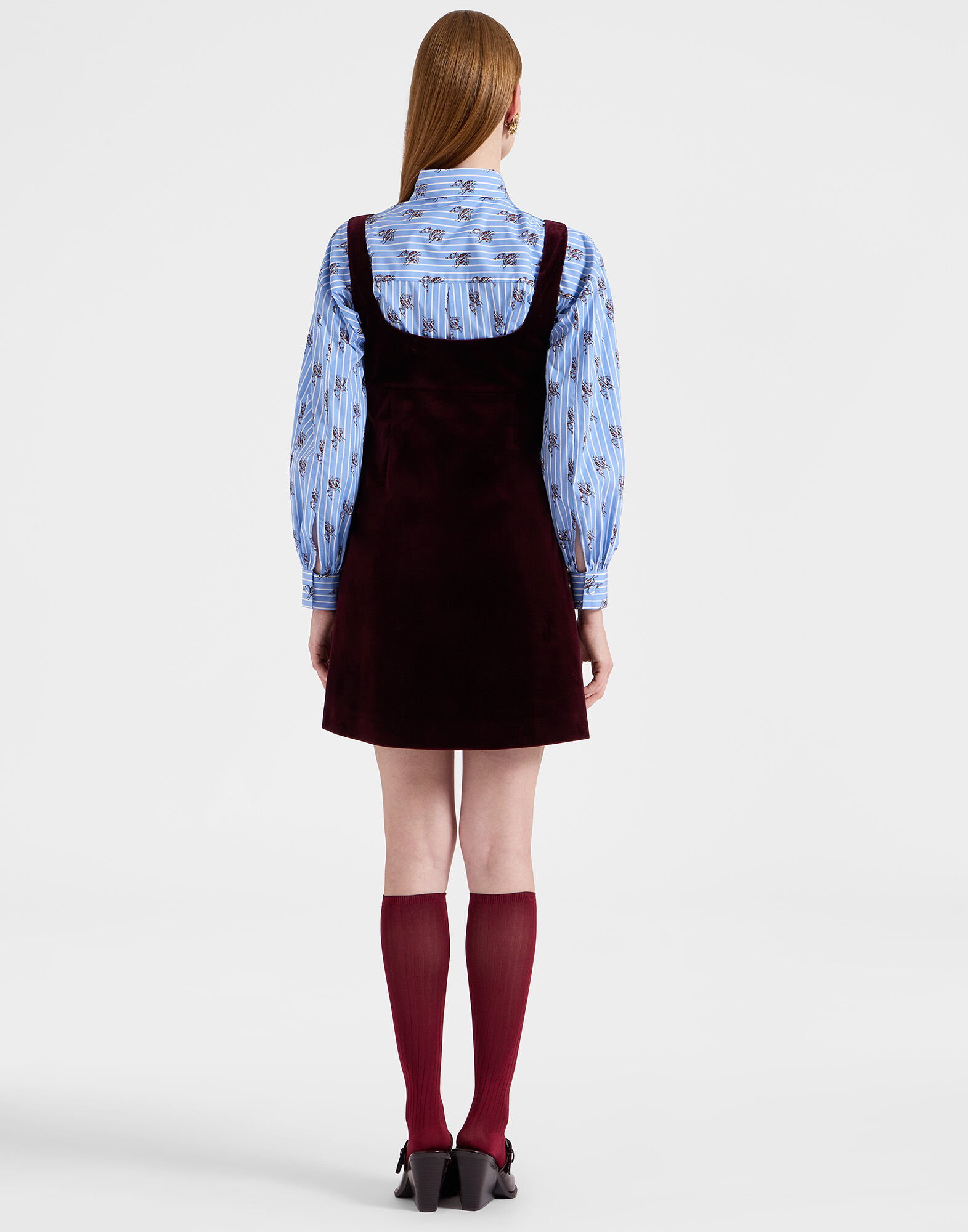 La DoubleJ Ella Mini Dress Solid Burgundy DRE0774VEL011SOLIDRE02