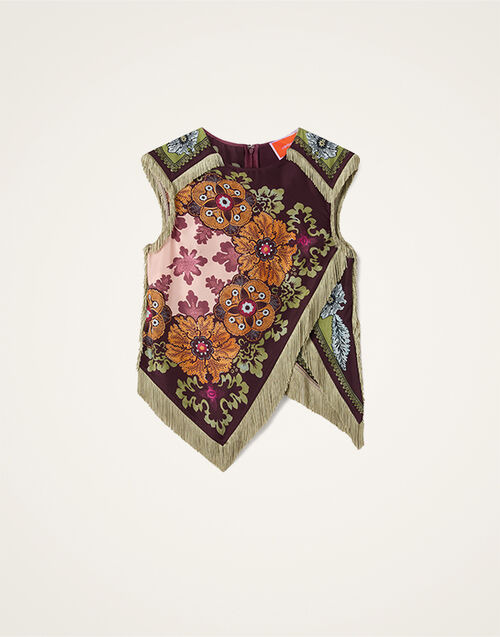 La DoubleJ Scarf Top Bounty Plac&eacute;e Burgundy TOP0160SIL009BOU01RE07