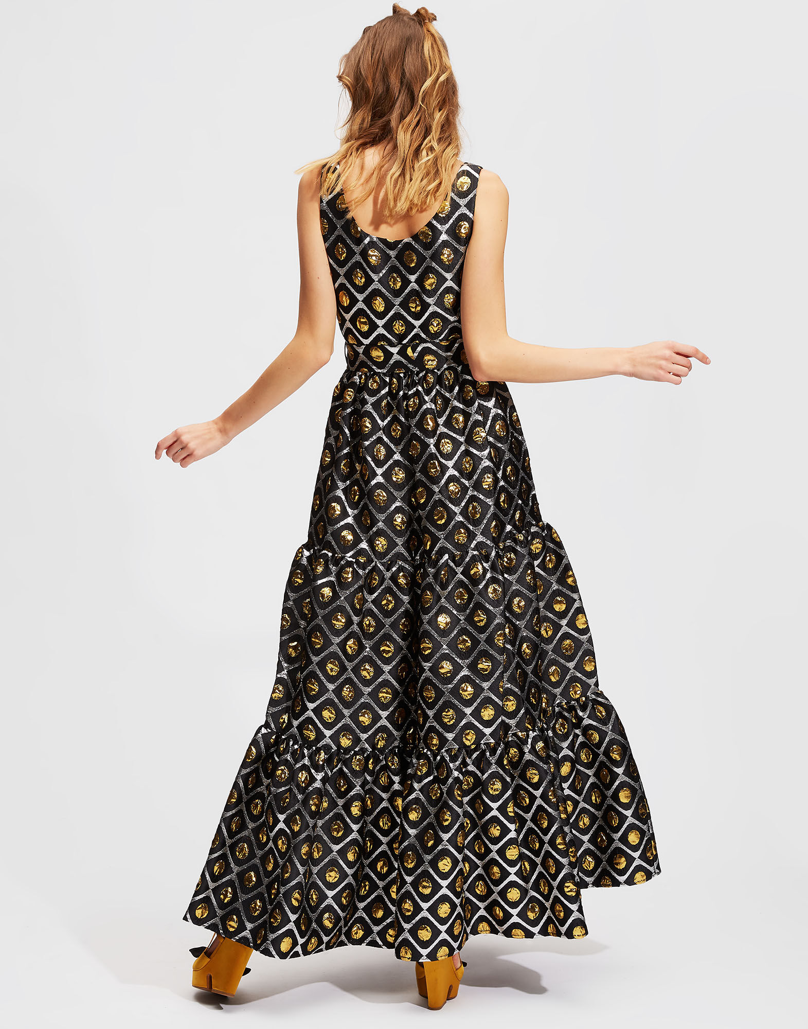 LaDoubleJ Pellicano Dinner Dress Pomodorini Oro DRE0034JAC010POM0002