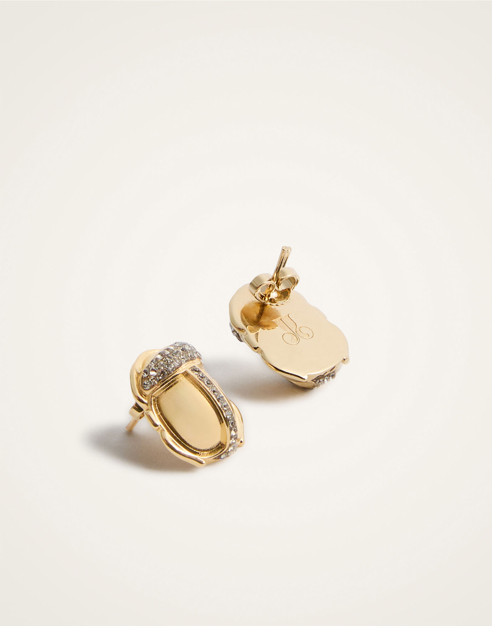 La DoubleJ Khepri Studs 24K Gold Plate & Rhinestone EAR0071BRA009SOLIDYE05