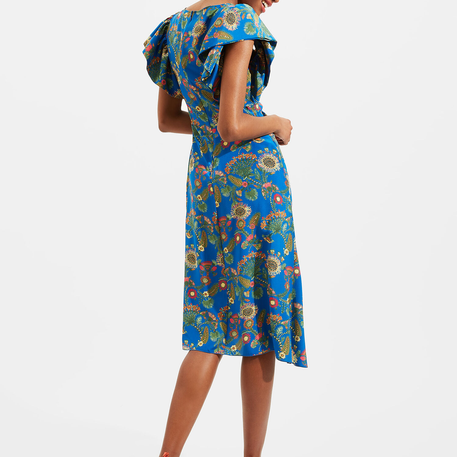 La Doublej Date Night Thistle Print Dress In Thistle Blu