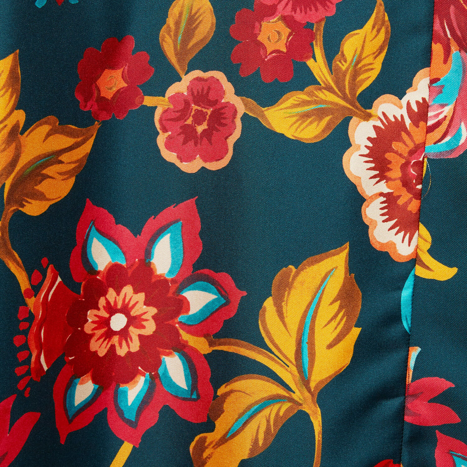 La Doublej Muumuu Floral-print Silk-twill Maxi Dress In Hottie Emerald