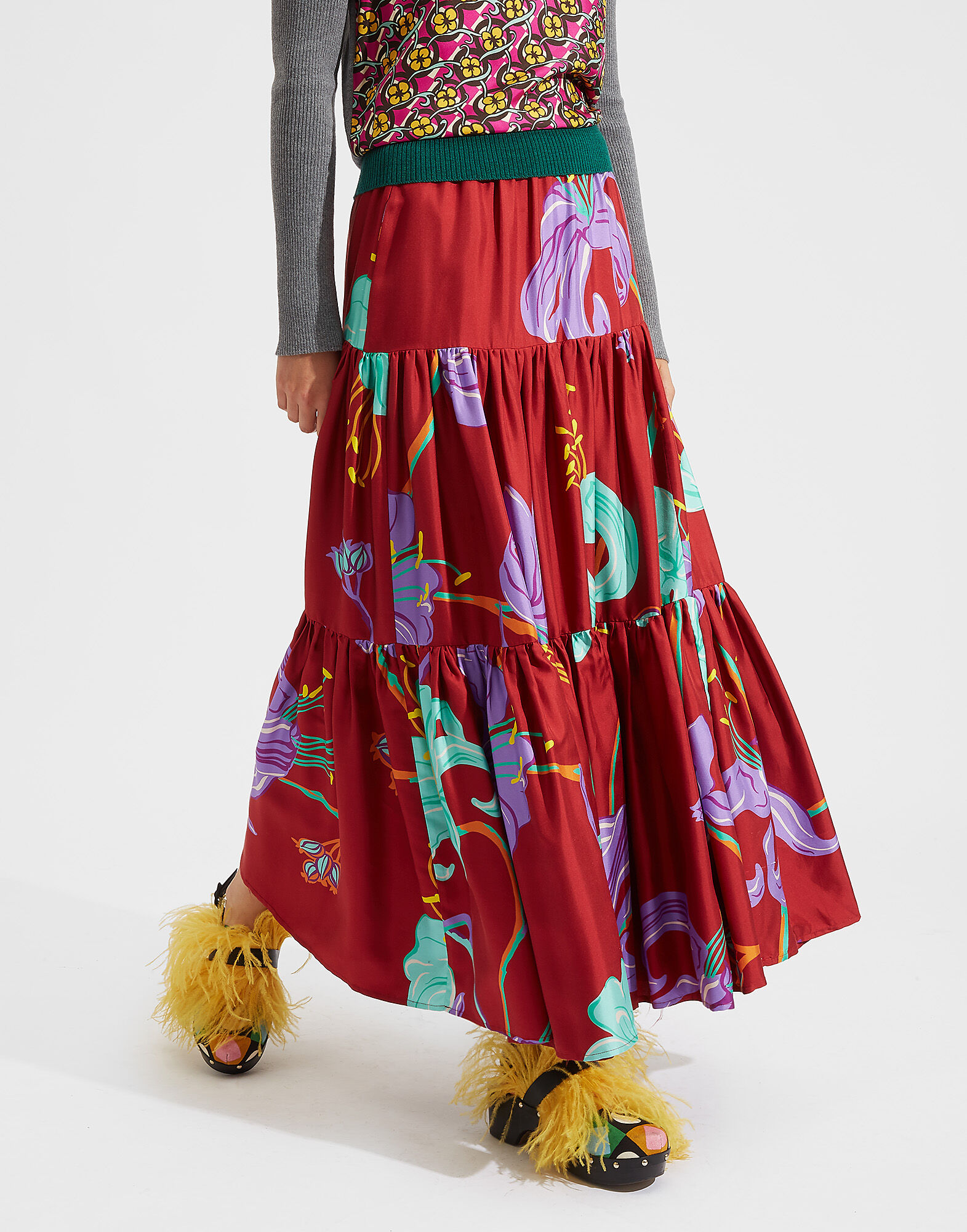 LaDoubleJ Big Skirt Maneater Rosso SKI0001SIL001MAN0002