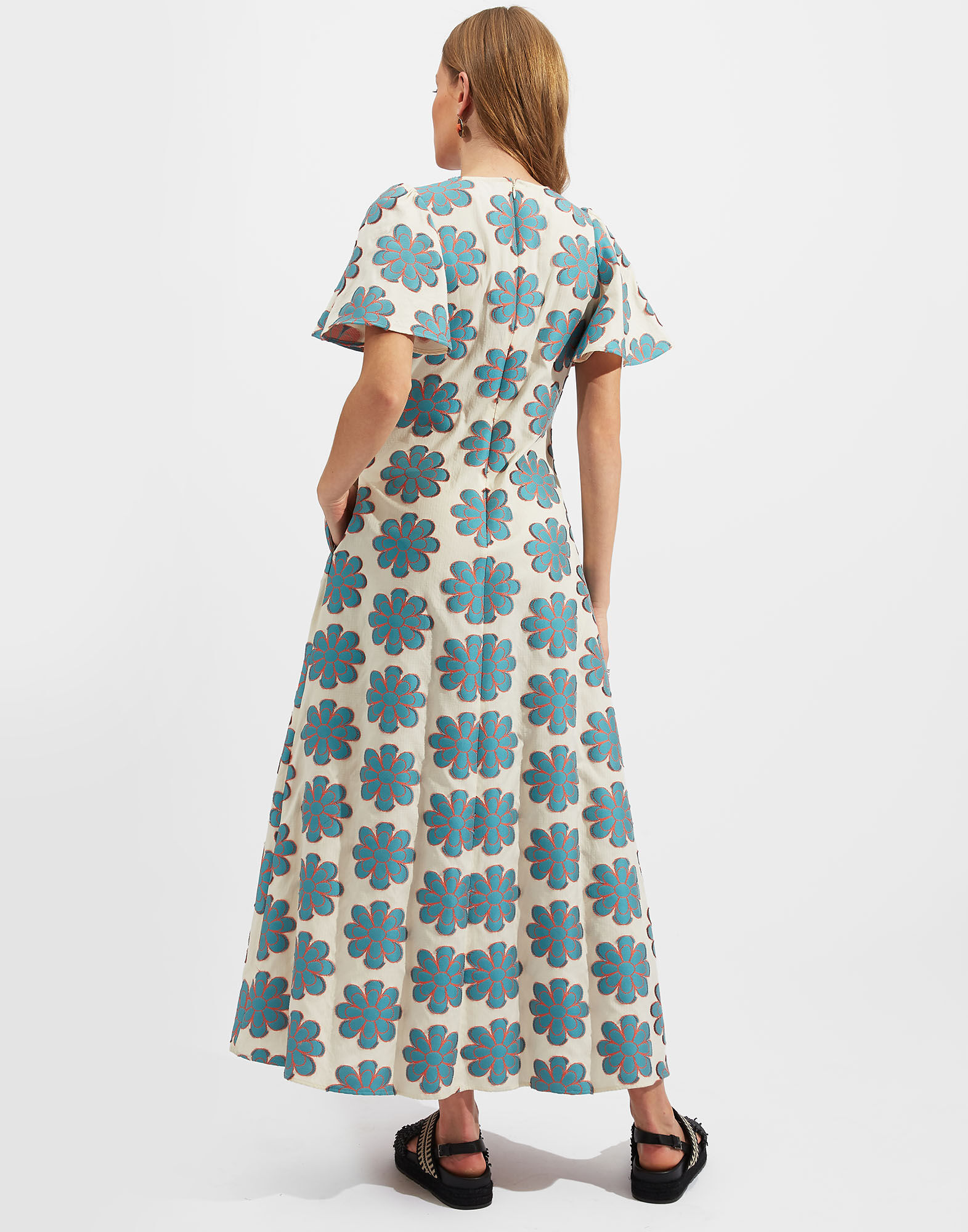 La DoubleJ Proper Dress Daisy Turquoise DRE0332JAC028DAY0011