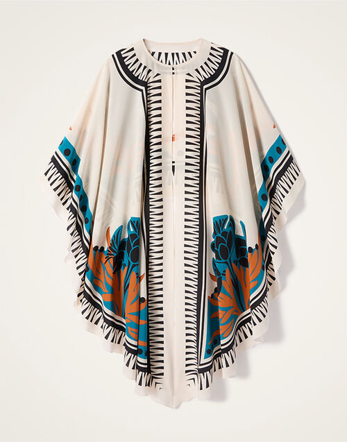 La DoubleJ Maria Cape Florence Plac&eacute;e Ivory SCA0092CRE002FLO02WH04