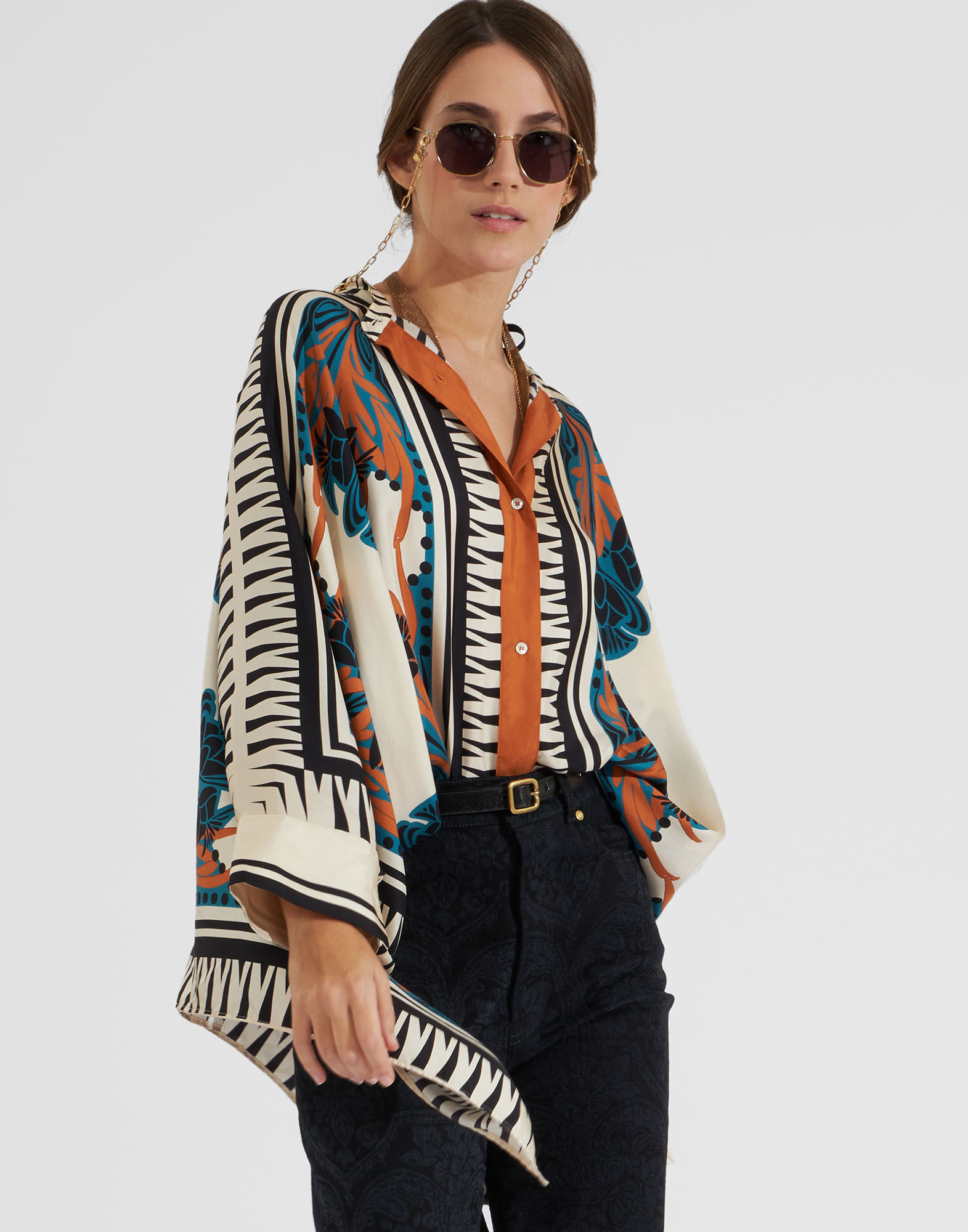 La DoubleJ Foulard floral-print shirt - Yellow