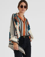 La DoubleJ Foulard Shirt Florence Plac&eacute;e SHI0059SIL006FLO0002