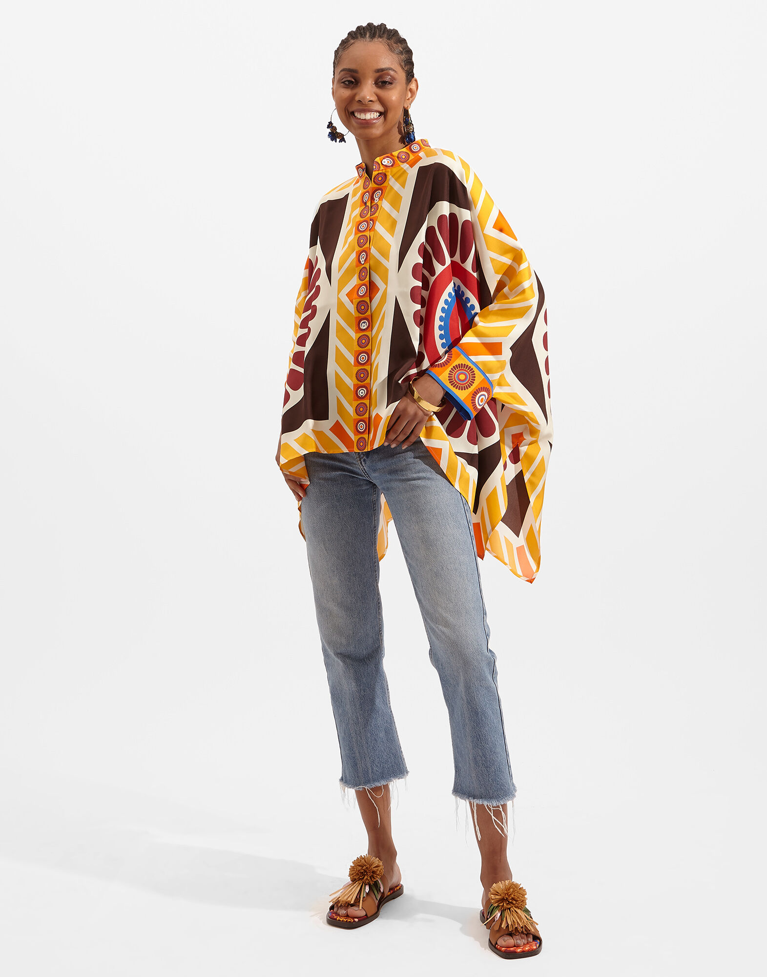 La DoubleJ Foulard Shirt Solar Plac&eacute;e SHI0059SIL006SOL0002
