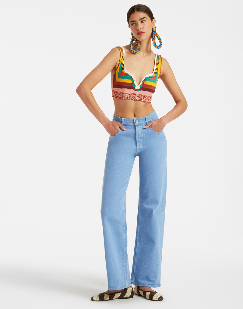 La DoubleJ Baia Crop Top La DoubleJ Baia Crop Top Macro Tiles Placée TOP0094COT037MAC01WH01