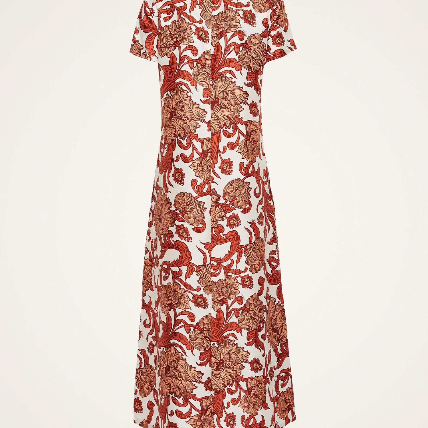 La Doublej Swing Botanical-print Silk Dress In Reef White