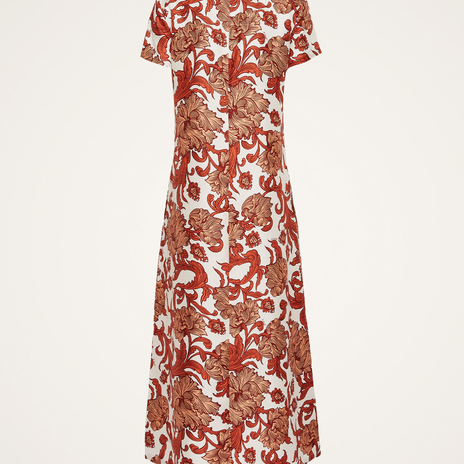 La Doublej Swing Botanical-print Silk Dress In Reef White