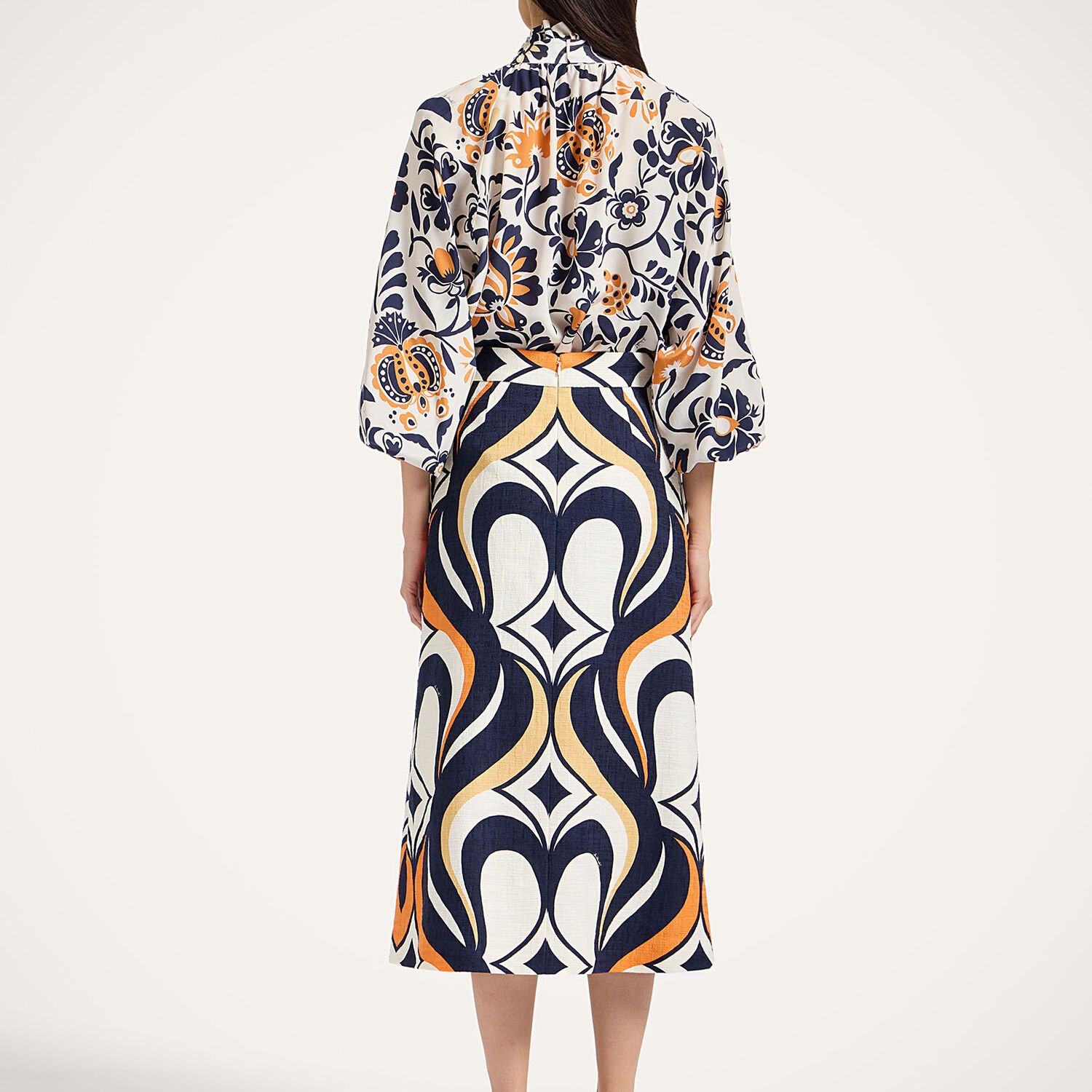 La Doublej Baia Skirt In Jive Macro White In Blue