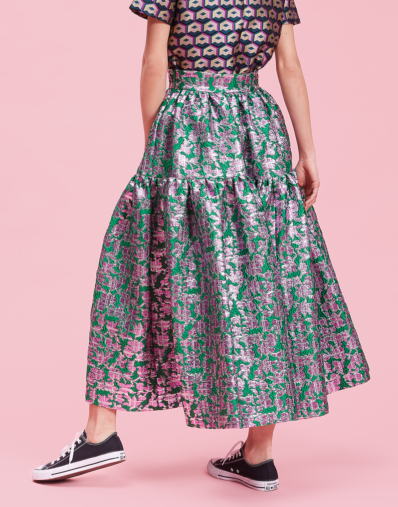 LaDoubleJ Oscar Skirt LaDoubleJ Oscar Skirt Check Verde SKI0012JAC009CHE0002