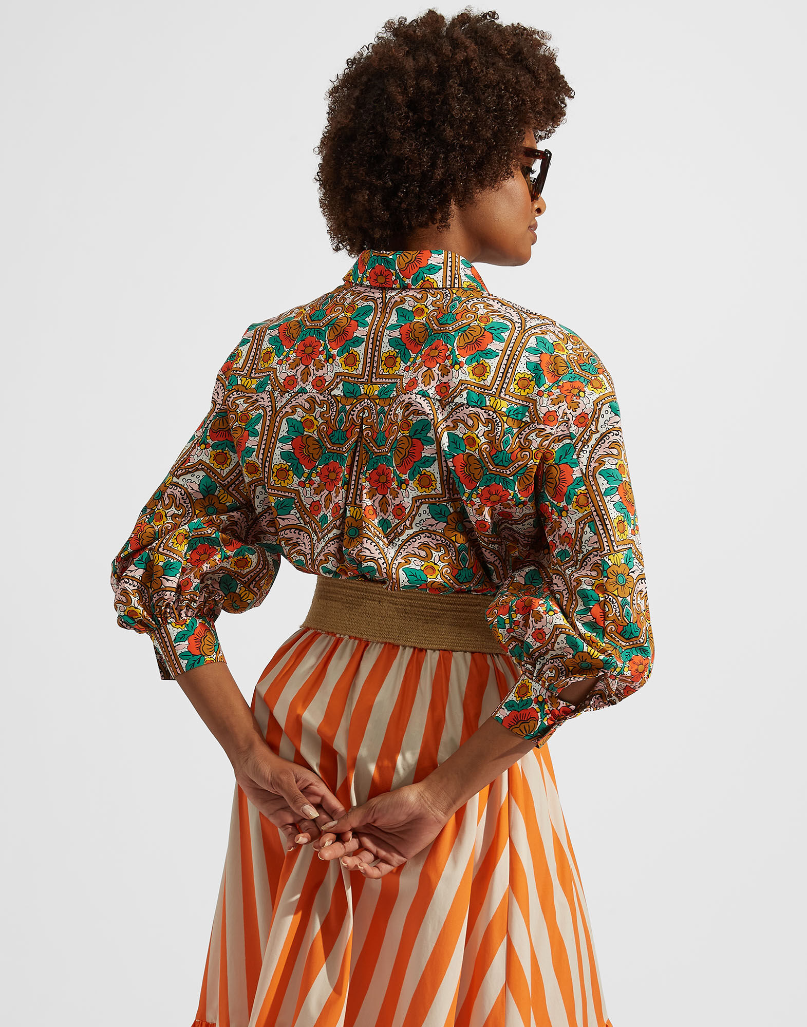 La DoubleJ Poet Shirt Corte White SHI0055COT039CRT02OR04