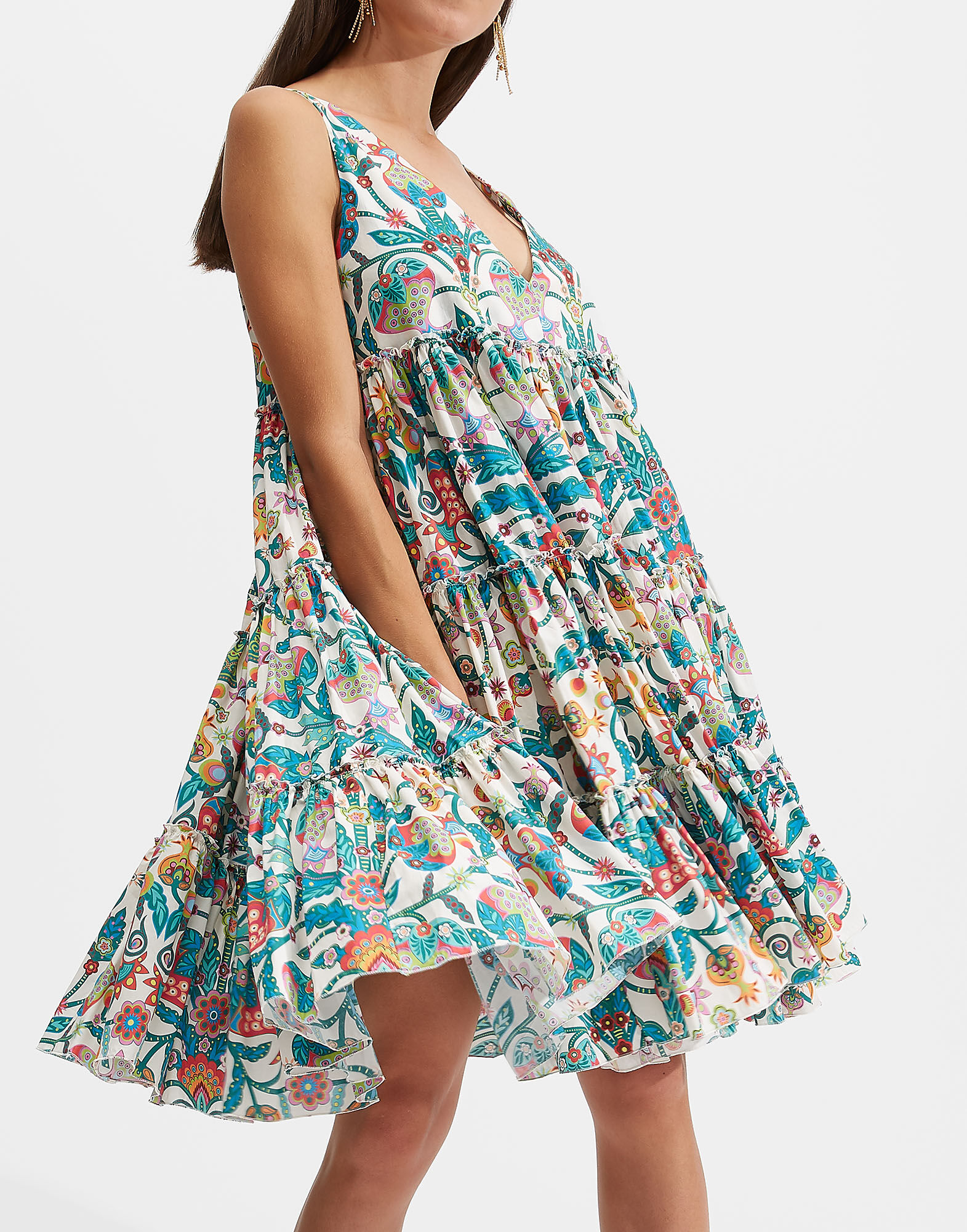 LaDoubleJ Babe Dress Tree Of Life Bianco DRE0258COT020TFL0001