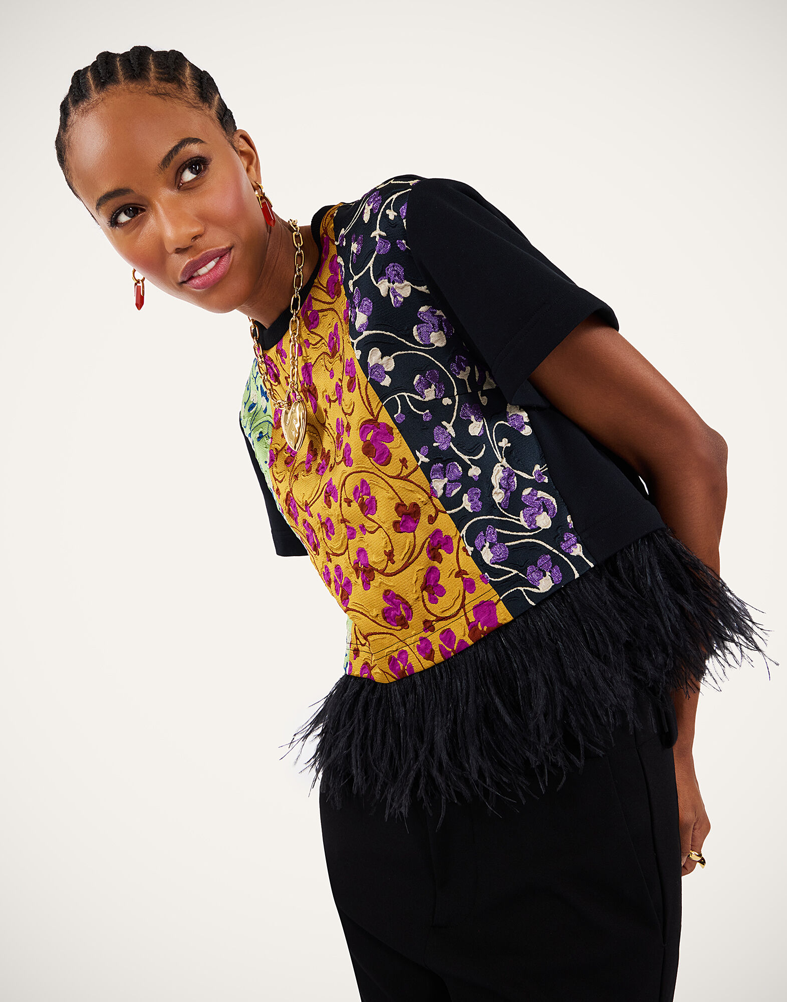 La DoubleJ La Scala Tee Honeysuckle Tricolor Yellow TSH0041JCQ129HNY03YE02