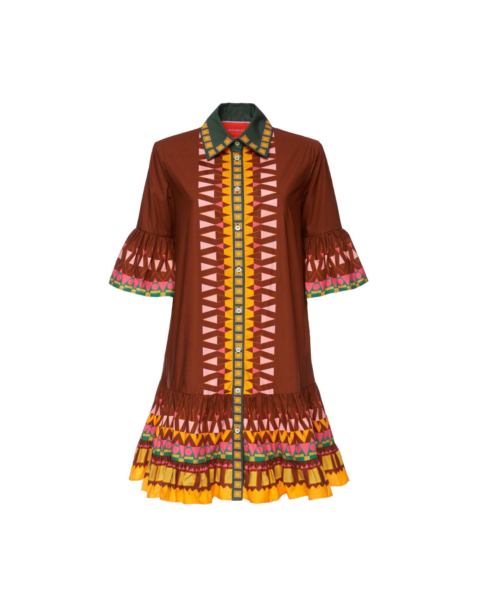 La DoubleJ Choux Dress Sunset Verde Plac&eacute;e DRE0205COT015SUS0004