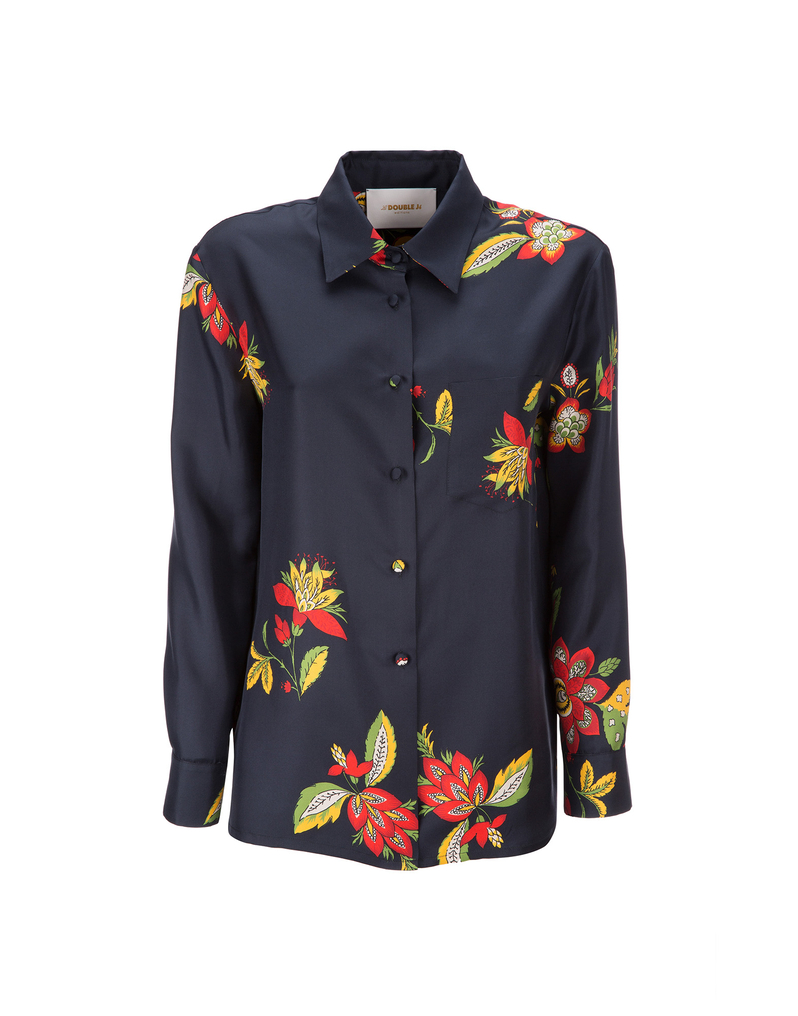 LaDoubleJ Boy Shirt LaDoubleJ Boy Shirt Space Flower SHI0001SIL001SPA0001