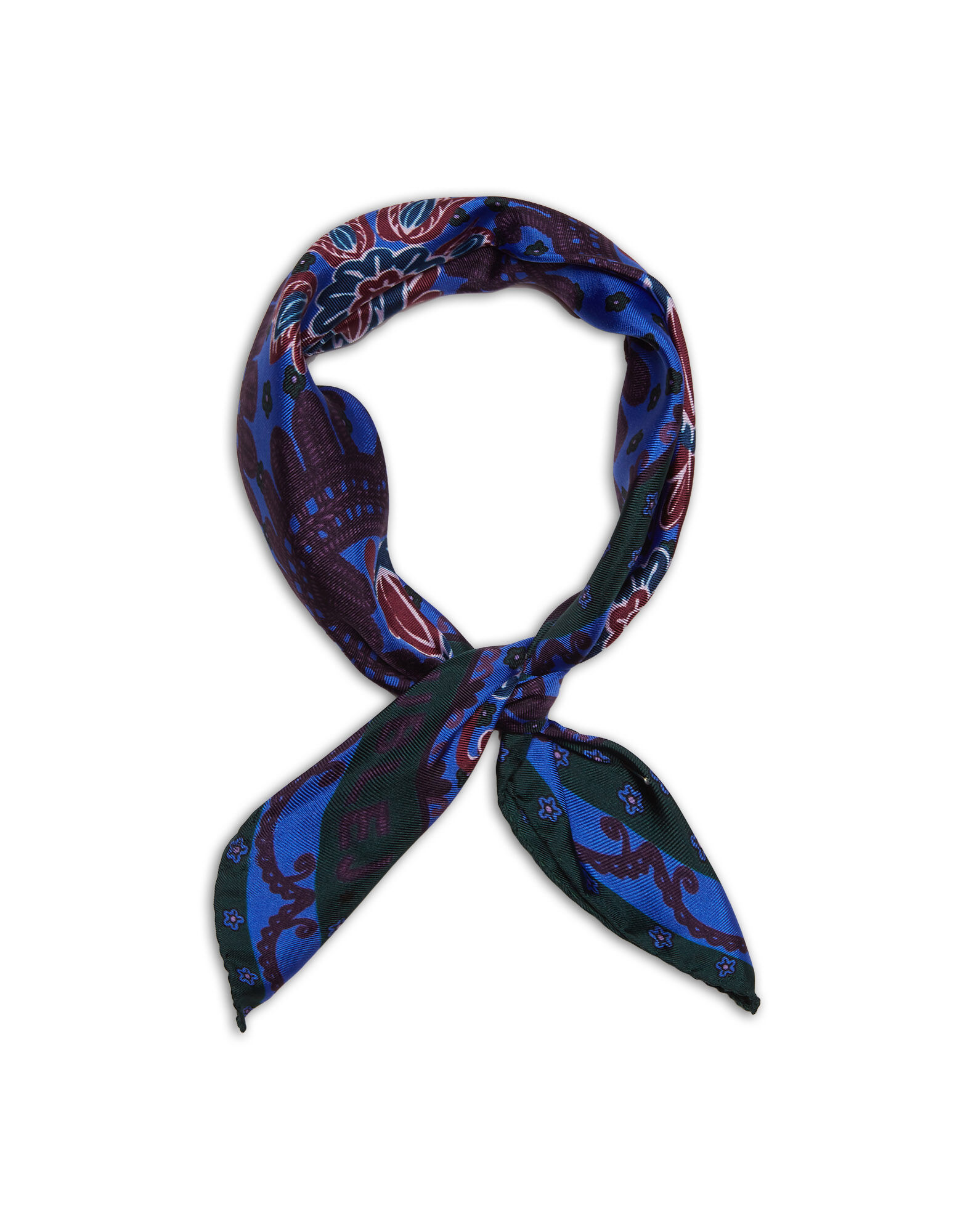 La DoubleJ Folky Hearts Foulard (45X45) Folky Hearts Blue SCA0036SIL013FLH0001