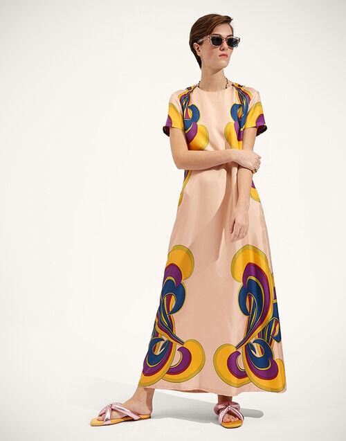 La DoubleJ Swing Dress Rainbow Swirl Rosa Plac&eacute;e DRE0128SIL006RAS0003