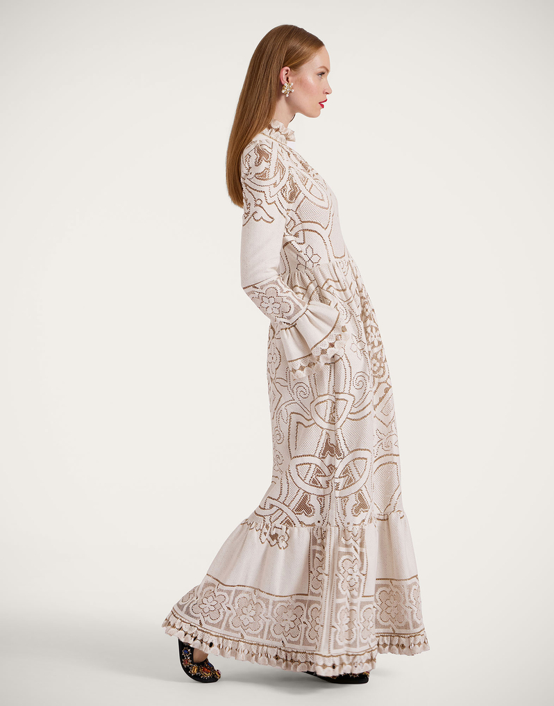 La DoubleJ Lacey Visconti Dress La DoubleJ Lacey Visconti Dress Solid White Smoke DRE0633EMB006SOLIDWH02