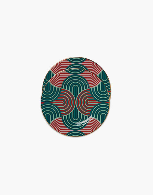 La DoubleJ Dessert Plate Set of 2 Slinky Verde DIS0048CER001SLI0005