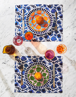 La DoubleJ Placemat Set Of 2 La DoubleJ Placemat Set Of 2 Wildbird Blu Small TBM0001LIN001CER0009