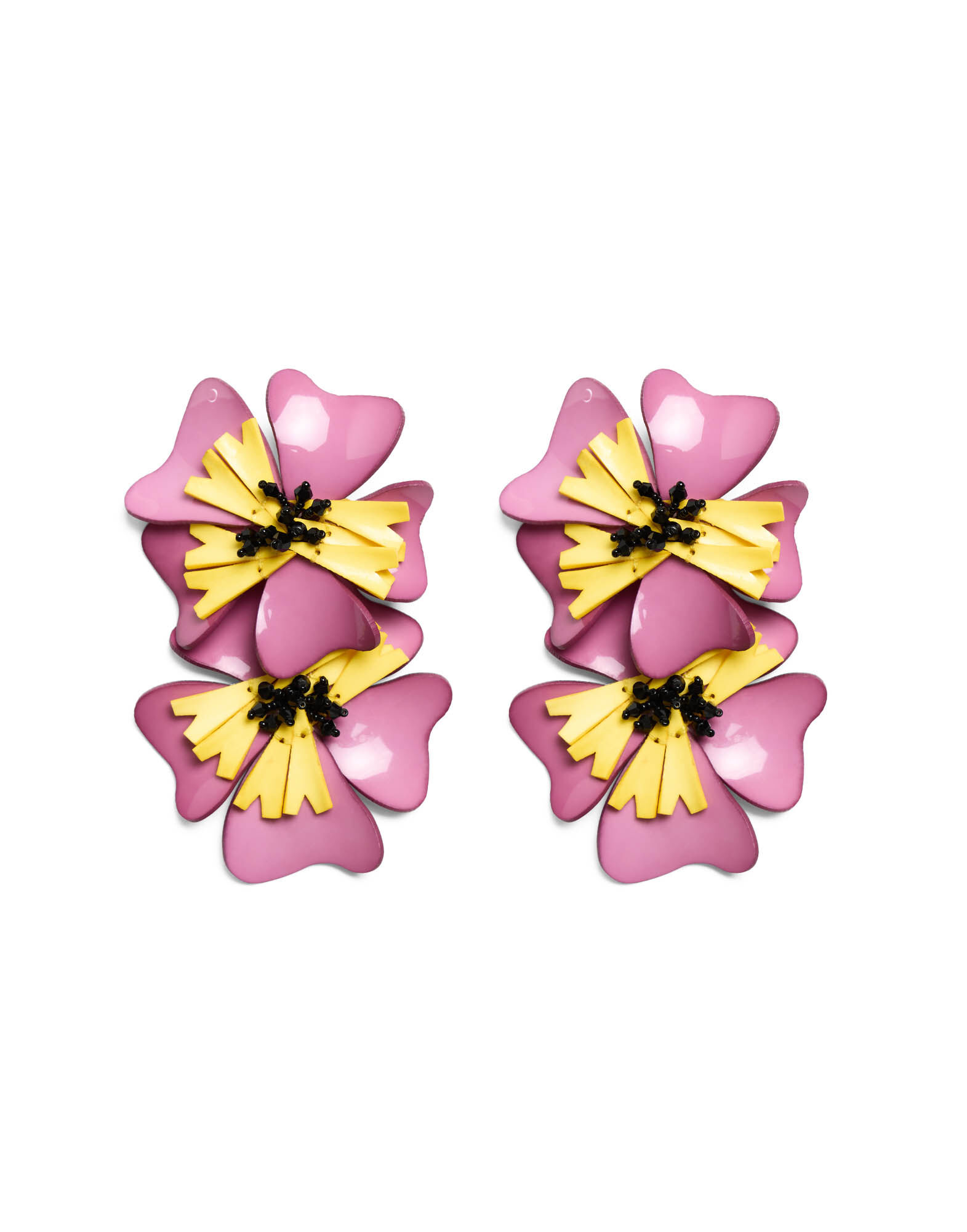 La DoubleJ Flora Earrings Solid Pink EAR0047POL013SOLIDPI01