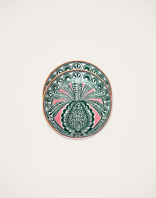 La DoubleJ Dessert Plate Set of 2 Big Pineapple Fuxia DIS0031CER001PNP0009