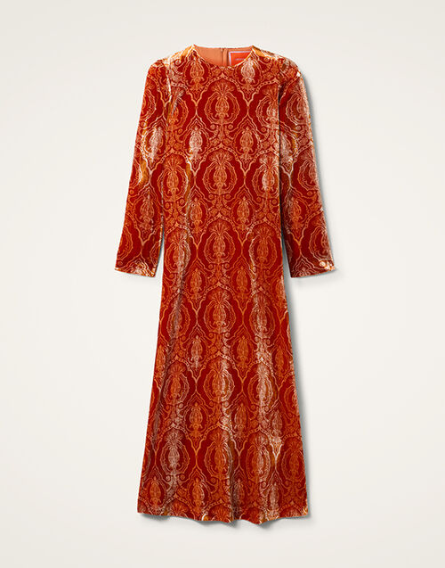 La DoubleJ Long Sleeve Swing Dress Banquet Orange DRE0184DEV003BQT03OR02