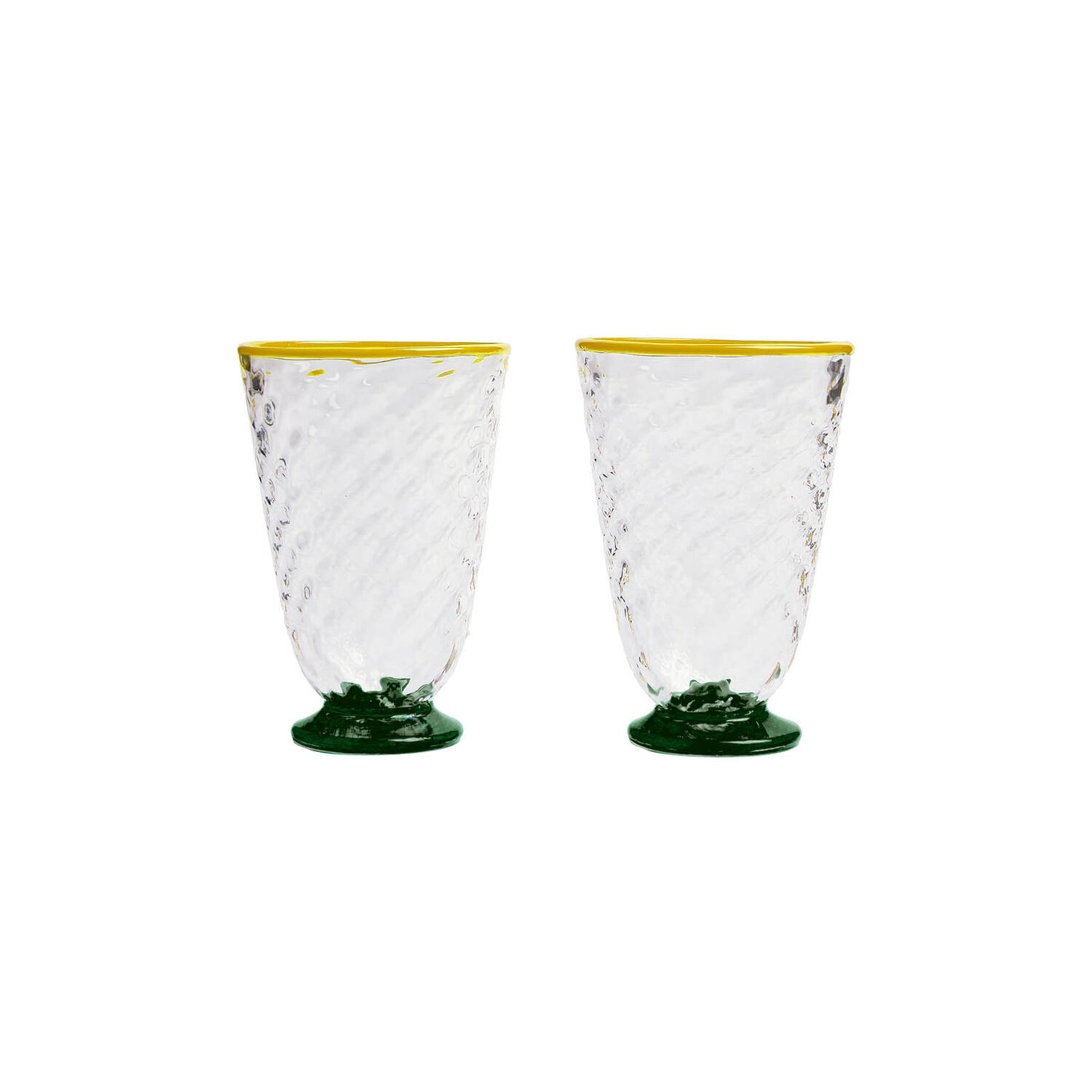 Shop La Doublej Quilted Glasses Set Of 2 In Green