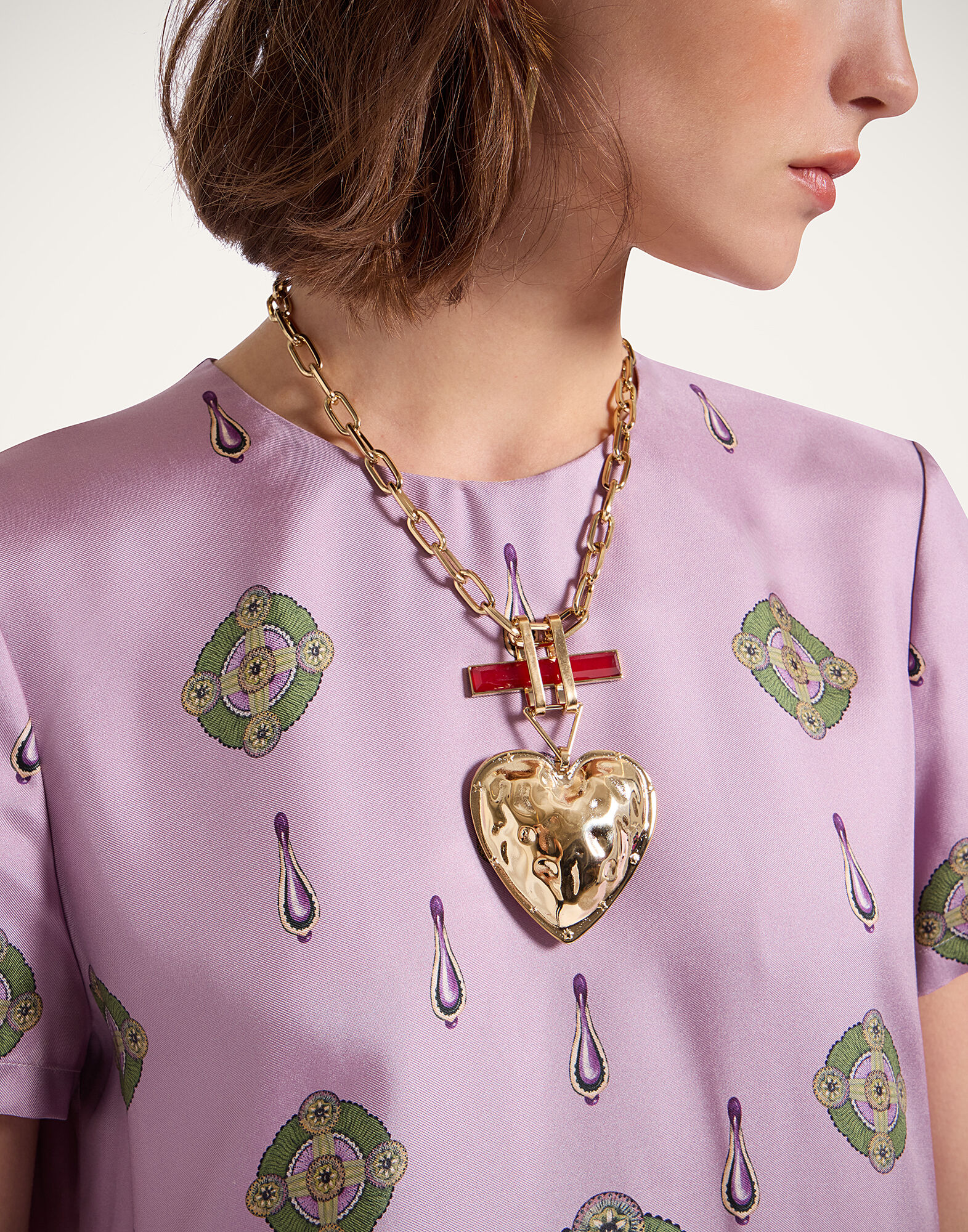 La DoubleJ Love Necklace 24k Gold Plate & Carnelian NEC0029BRA003CAR03YE05