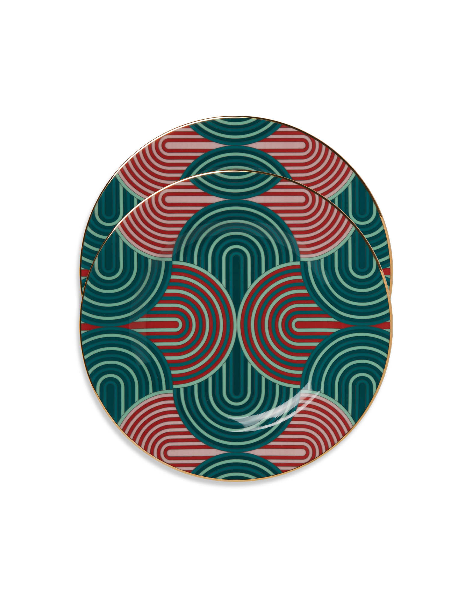La DoubleJ Dinner Plates Set Of 2 Slinky Green DIN0002CER001SLI05GR02