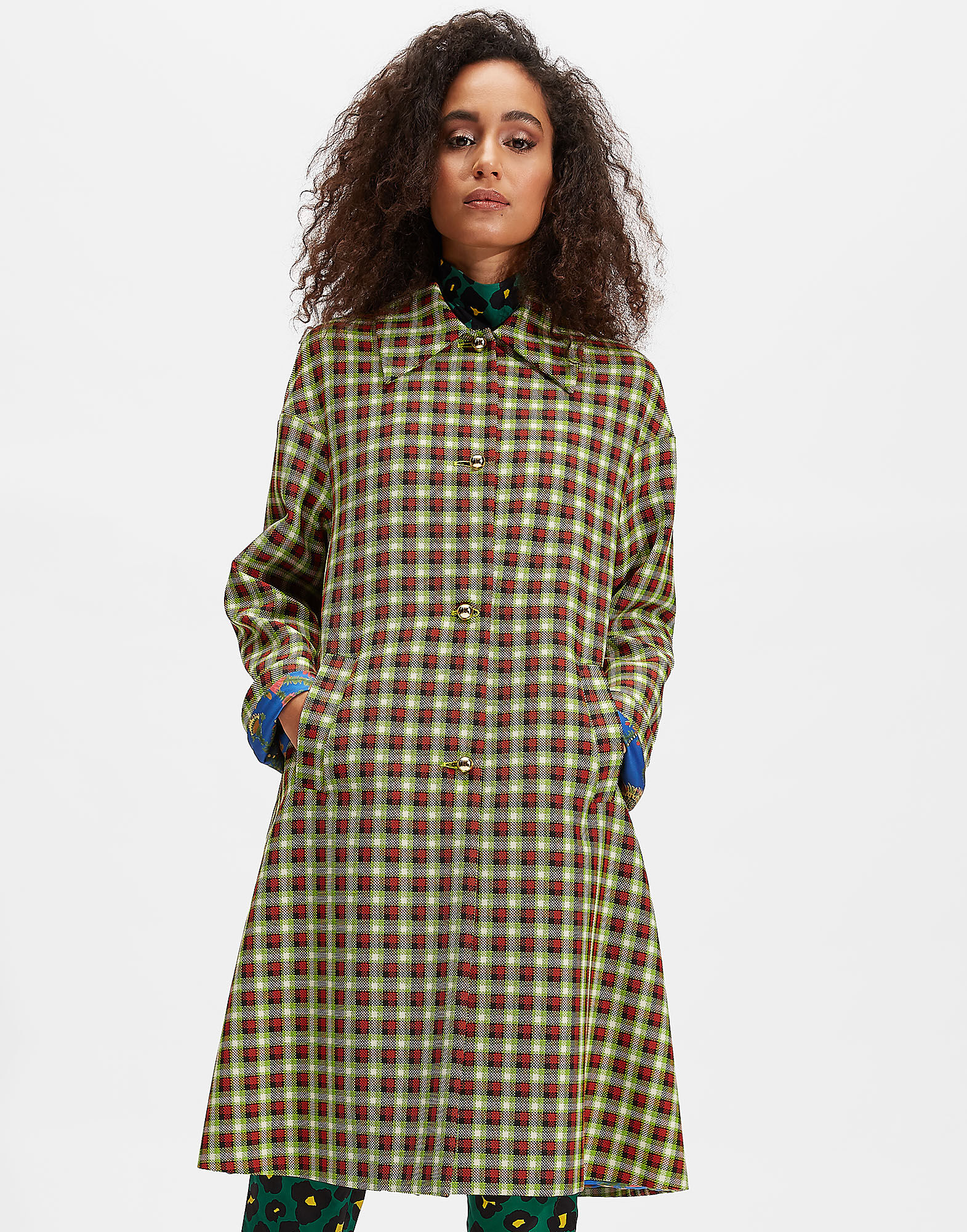 LaDoubleJ Boxy Coat Check Verde/Nero JAC0014PLC002CHE0007