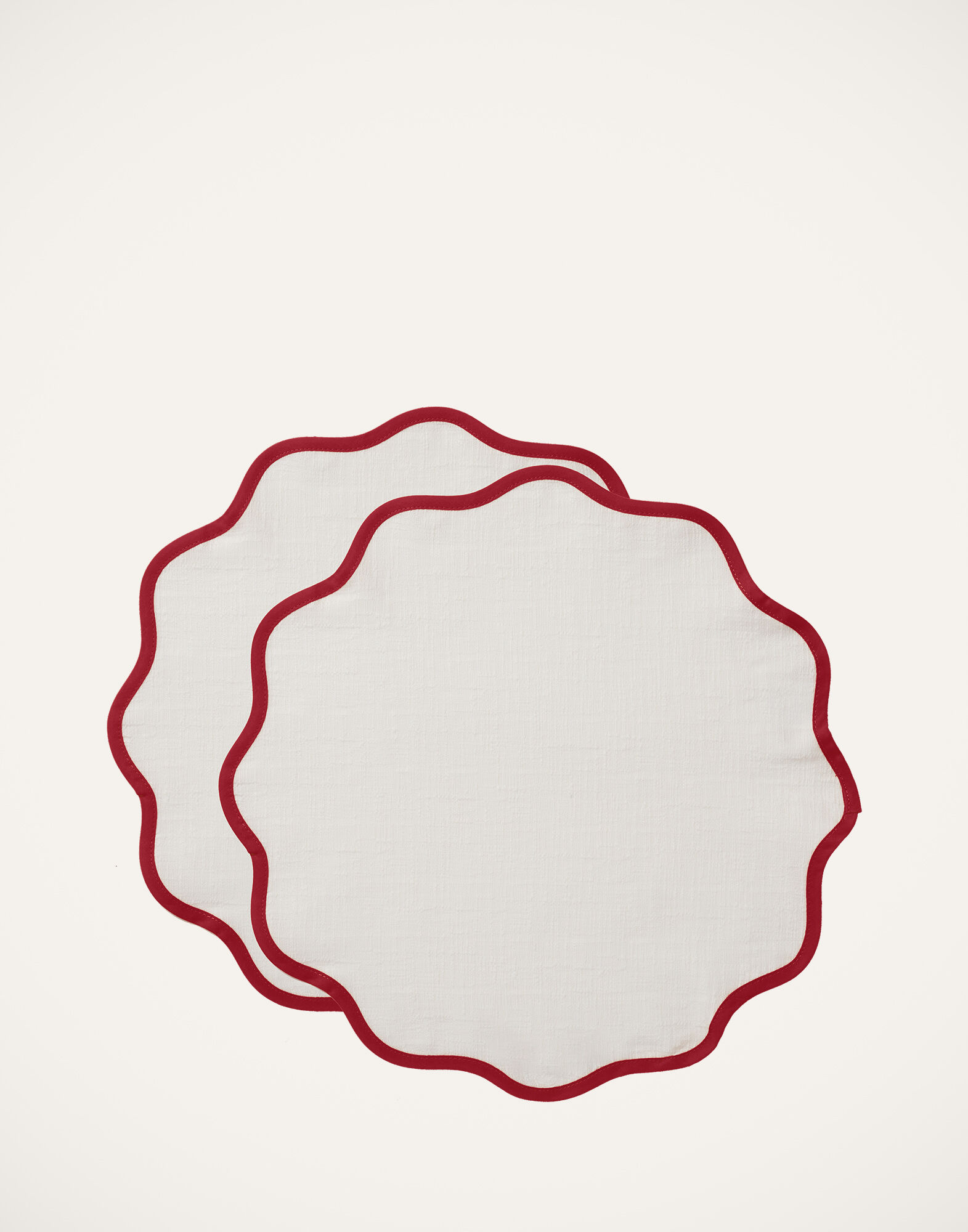 LaDoubleJ Cloud Placemat Set of 2 Red TBM0003COT005RAI0016