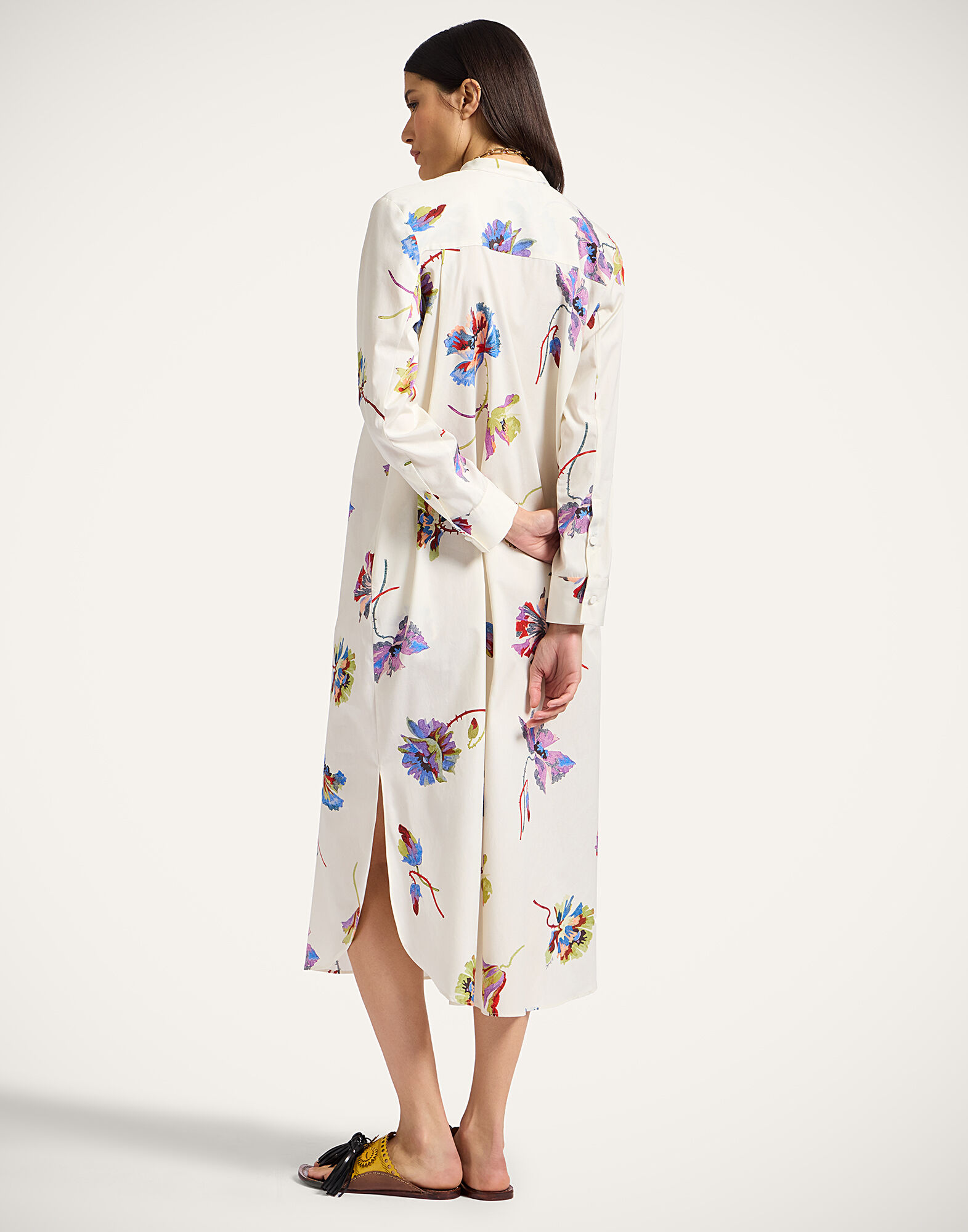 La DoubleJ Sundowner Tunic Infiorata White DRE0897COT039INF01WH01