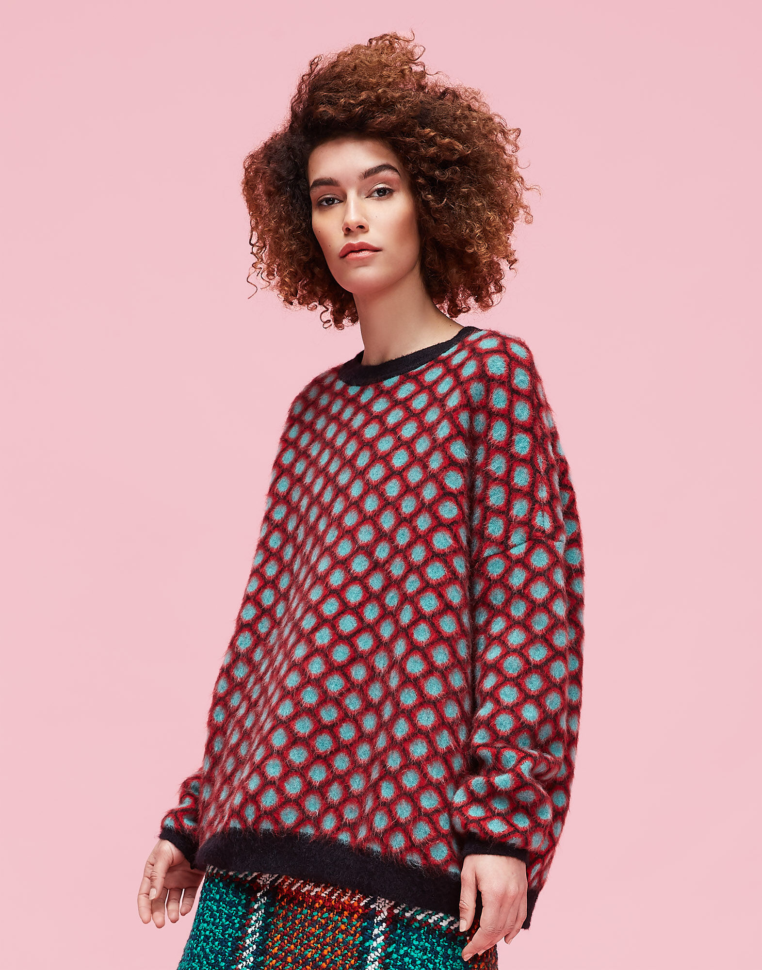 LaDoubleJ Oversize Crew Neck Pomodorini Azzurro PUL0018KNI012POM0004