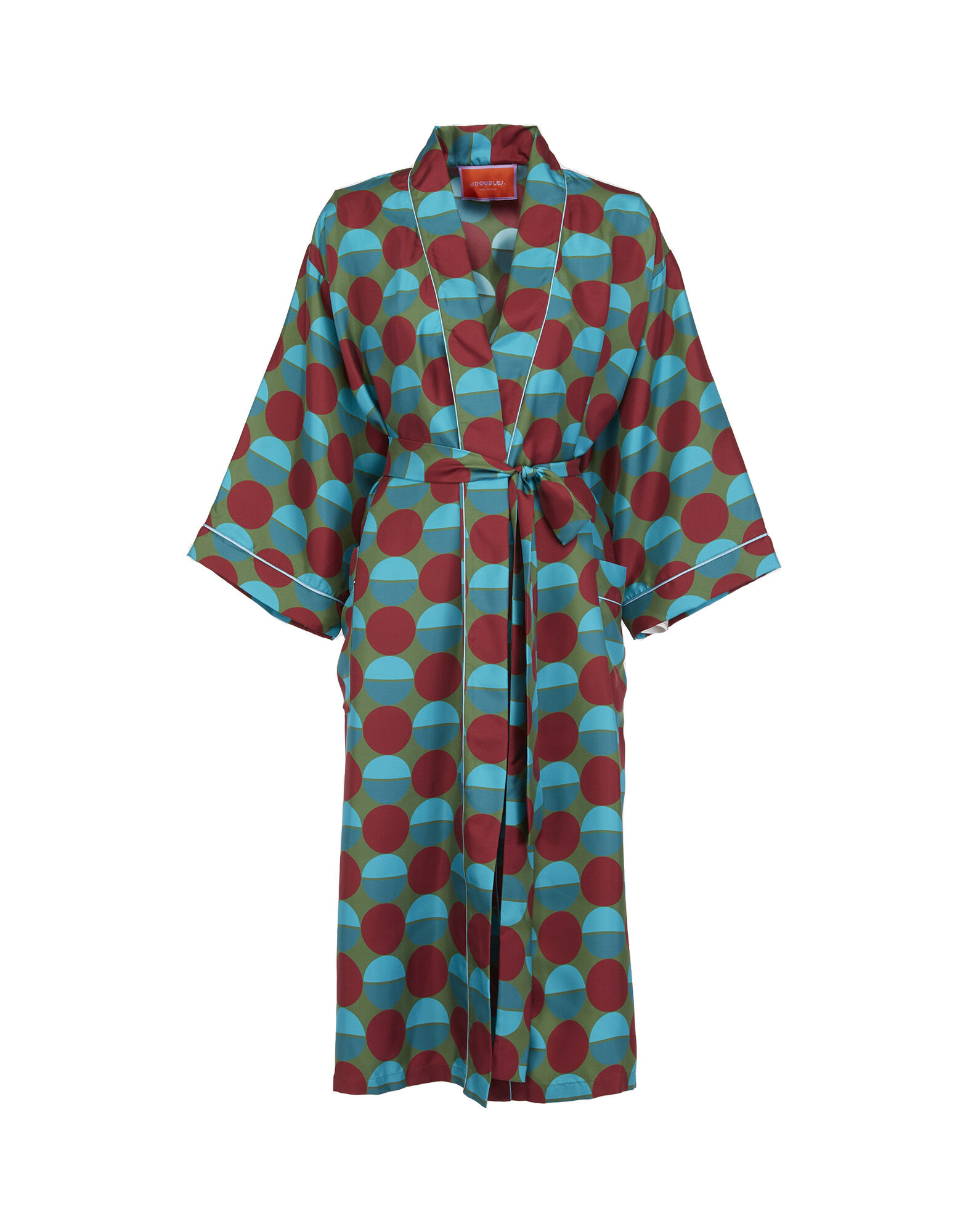 La DoubleJ Silk Robe Sfere Grandi Verde JAC0057SIL001SFE0015