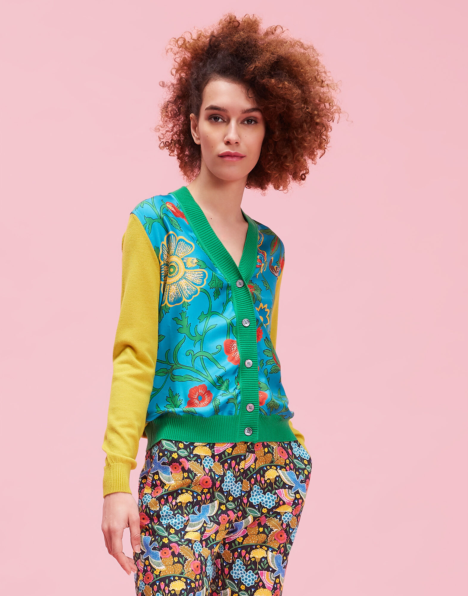 LaDoubleJ Gemini Cardigan Dragon Flower Turchese PUL0005KNI005DRA0005