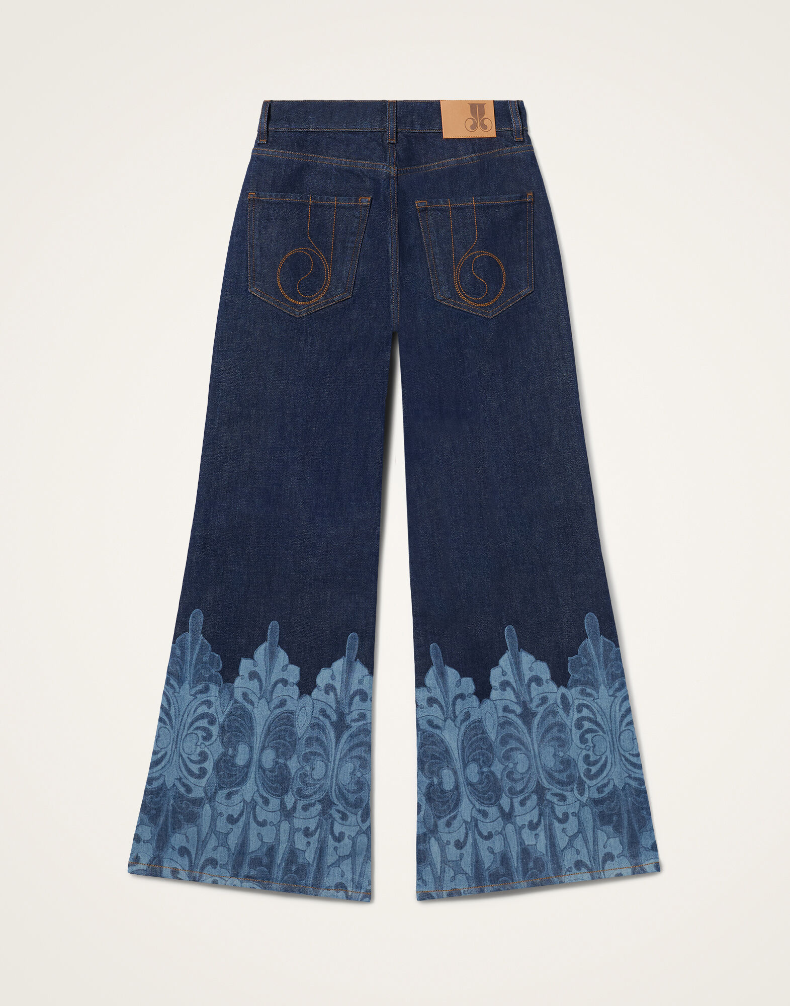 La DoubleJ The Cropped Flare Jean Cocoon Plac&eacute;e Indigo TRO0202DEN015COC02BU15