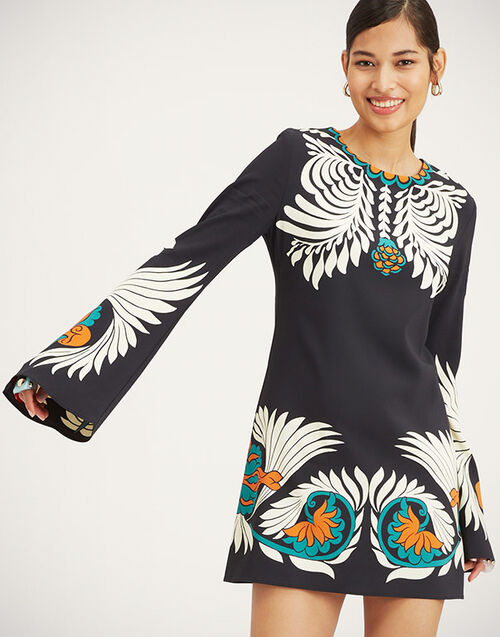 La DoubleJ Mini Supreme Swing Dress Mix Tiles Placée Black DRE0619VIS011MIX01BL01