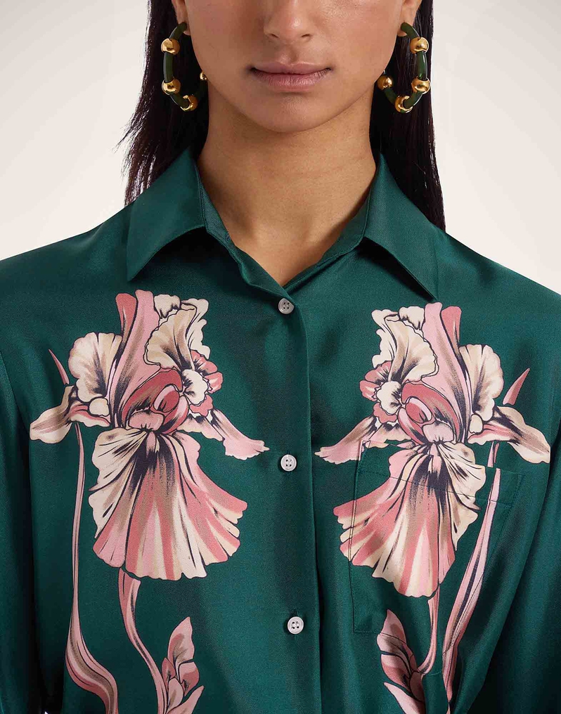 La DoubleJ Boy Shirt La DoubleJ Boy Shirt Iris Placée Dark Green SHI0040SIL006IRS07GR03