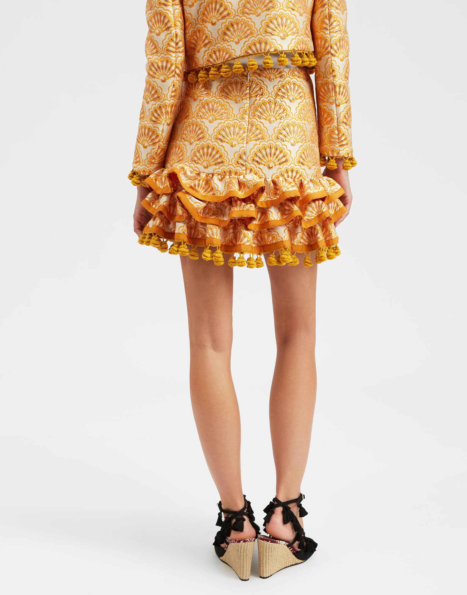 La DoubleJ Pincho Mini Skirt Fans Gold SKI0115JCQ072FAN02YE05