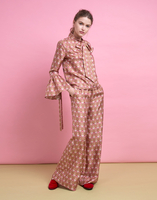 LaDoubleJ Palazzo Pants Libellule Rosa TRO0003SIL001LIB0004