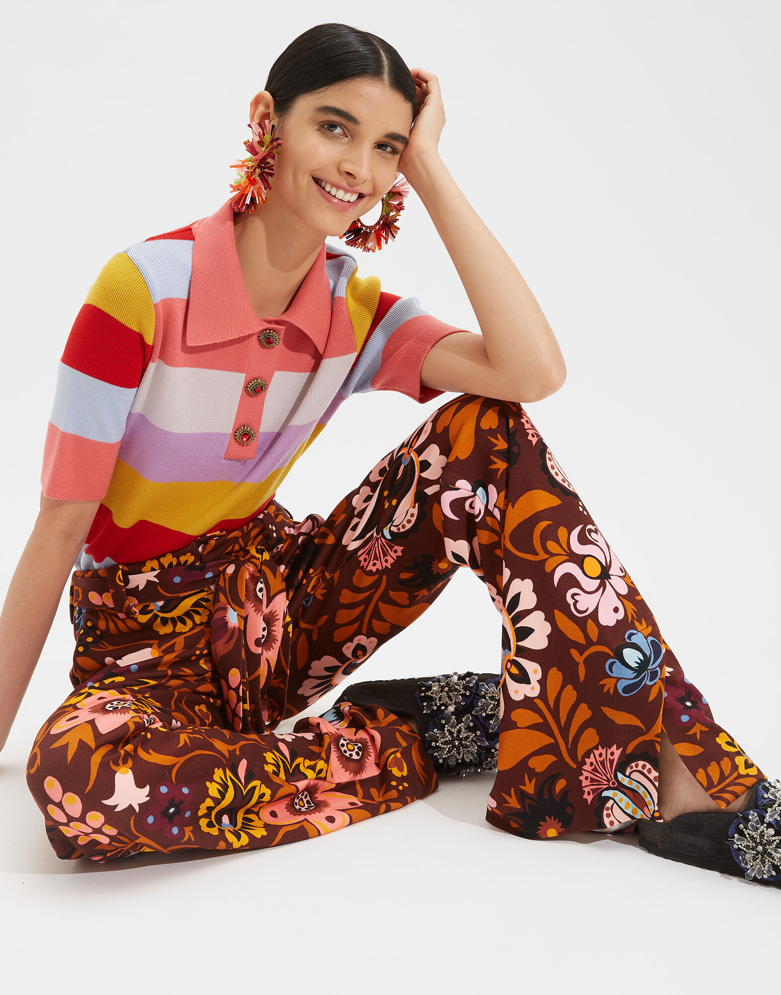 LaDoubleJ Slit Pants Selva TRO0015JER007SEL0001